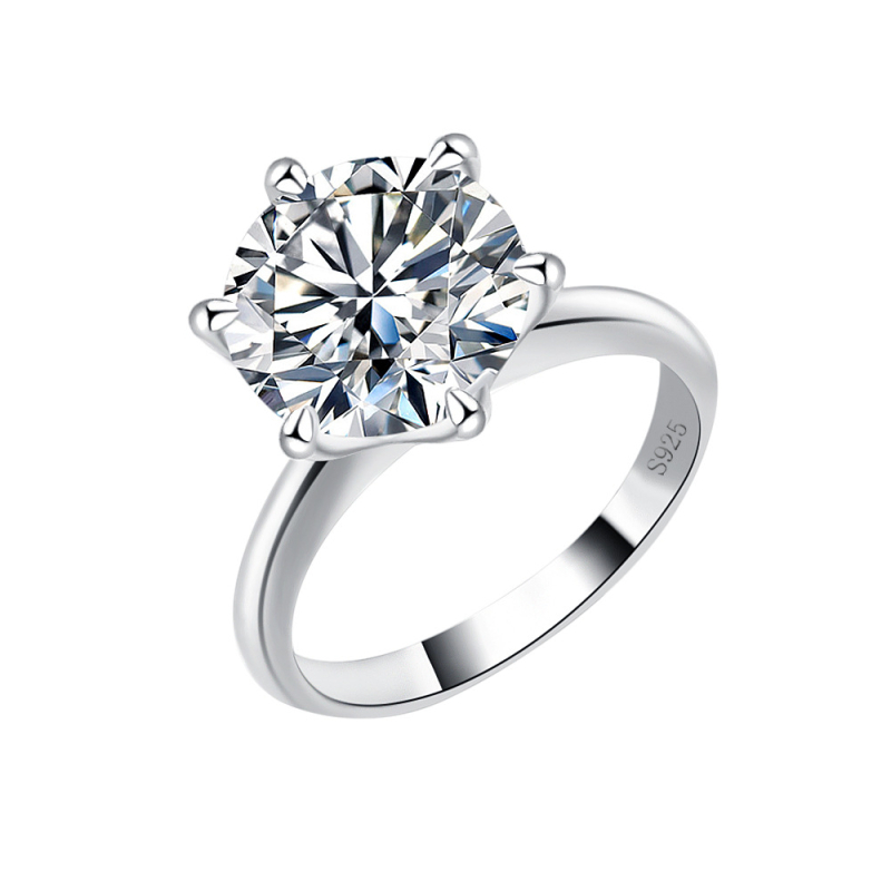 Inel cu Moissanit pentru femei, Argint 925, placare electroplatină, Stil coreean, Design geometric