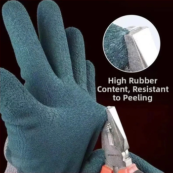 Odolné pracovné rukavice s vnútorným velúrovým podšívkou, potopené kožené rukavice, protišmykové, zosilnené