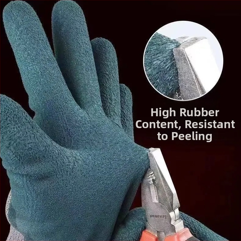 Odolné pracovné rukavice s vnútorným velúrovým podšívkou, potopené kožené rukavice, protišmykové, zosilnené