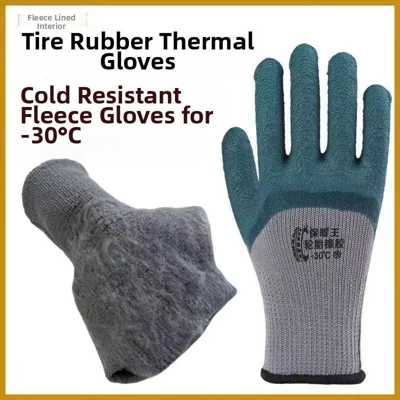 Odolné pracovné rukavice s vnútorným velúrovým podšívkou, potopené kožené rukavice, protišmykové, zosilnené