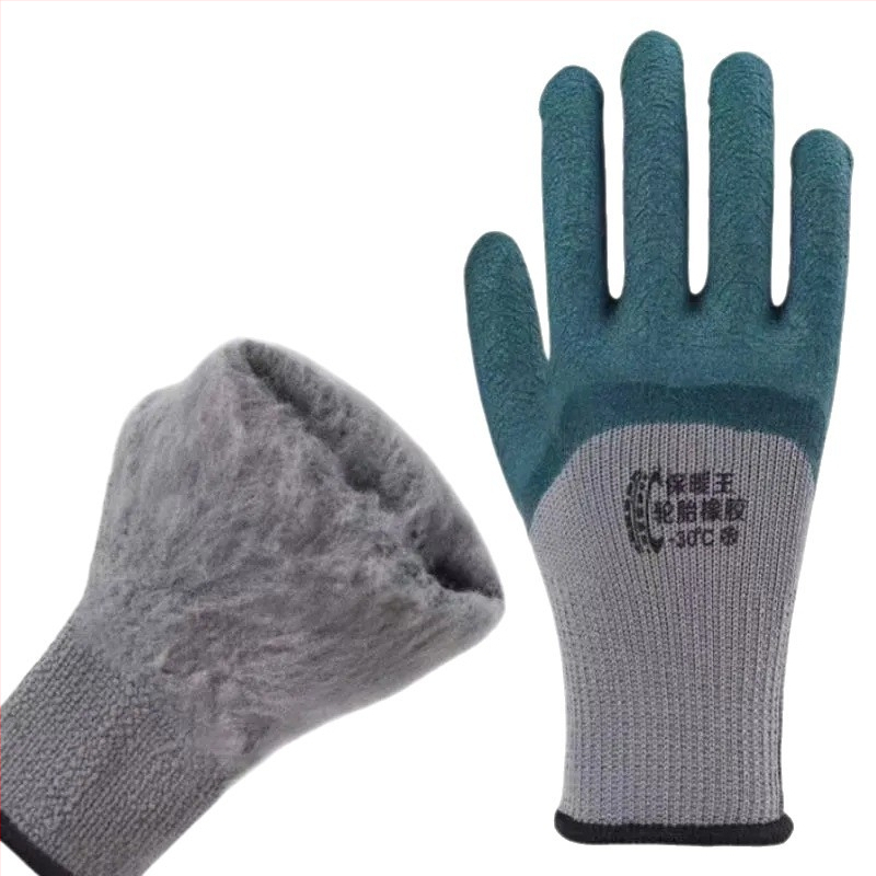 Odolné pracovné rukavice s vnútorným velúrovým podšívkou, potopené kožené rukavice, protišmykové, zosilnené