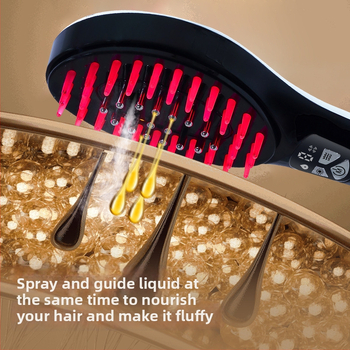 2-in-1 šukos plaukų augimui ir priežiūrai su eterinio aliejaus purškalu, nano purškimu, EMS mikro srovėmis (3 lygmenys), 9 vibracijos lygmenys, šviesos terapija, elektrinis galvos odos masažas