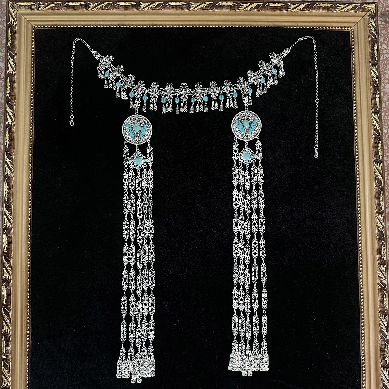 Монголска традиционна украса за глава от сплави, етно стил, електроплатиране