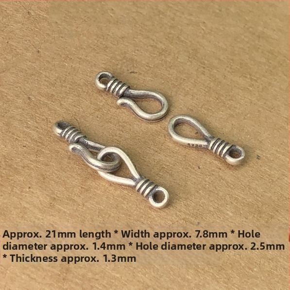 Spojovacia spona na náramok a náhrdelník – S925 sterlingové striebro, spony v tvare rybky a otázniku, retro malá hlava zámky, DIY opletená šnúrka, Jar 2023