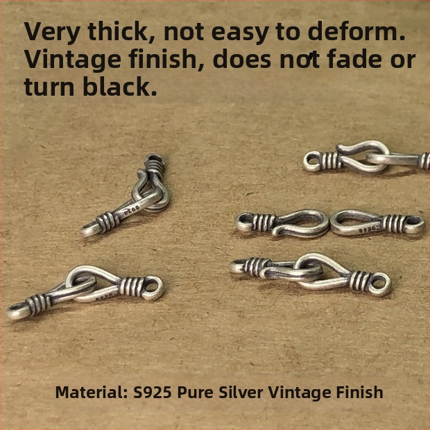 Spojovacia spona na náramok a náhrdelník – S925 sterlingové striebro, spony v tvare rybky a otázniku, retro malá hlava zámky, DIY opletená šnúrka, Jar 2023