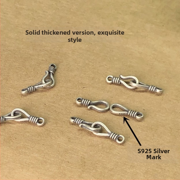 Spojovacia spona na náramok a náhrdelník – S925 sterlingové striebro, spony v tvare rybky a otázniku, retro malá hlava zámky, DIY opletená šnúrka, Jar 2023