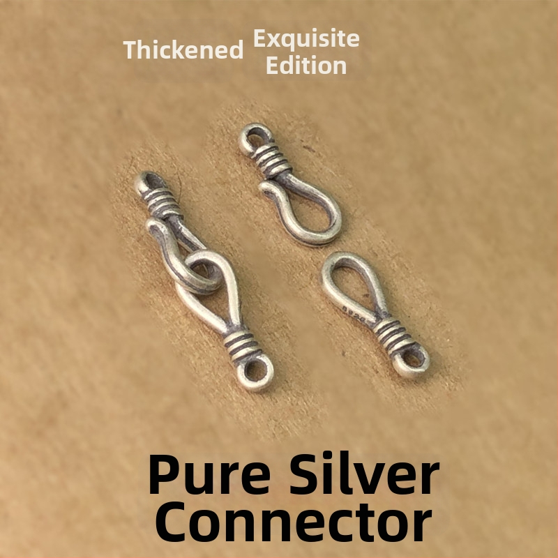 Spojovacia spona na náramok a náhrdelník – S925 sterlingové striebro, spony v tvare rybky a otázniku, retro malá hlava zámky, DIY opletená šnúrka, Jar 2023