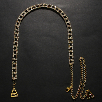 Telová retiazka s viacfarebnými kryštálmi, nastaviteľný otvorený geometrický dizajn, elektroplátovaná zliatina