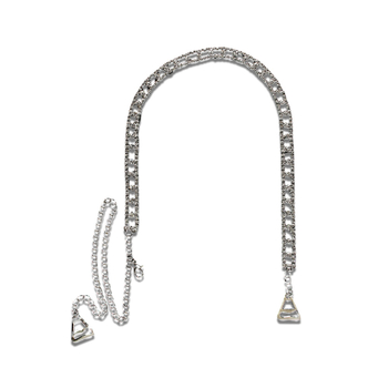 Telová retiazka s viacfarebnými kryštálmi, nastaviteľný otvorený geometrický dizajn, elektroplátovaná zliatina