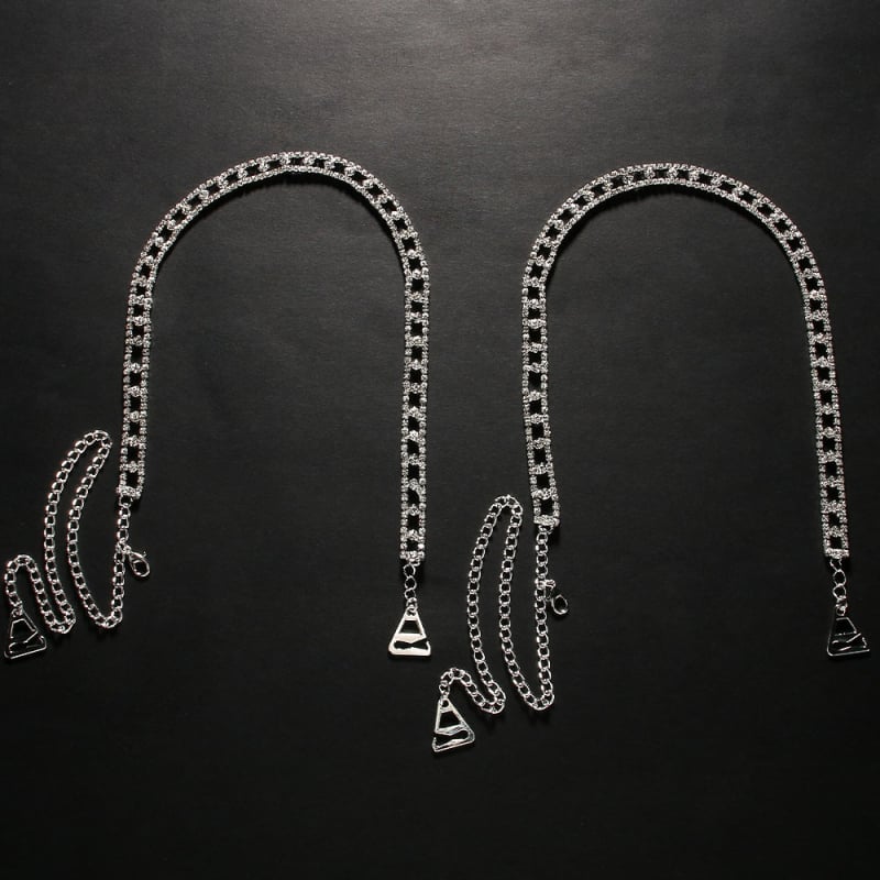 Telová retiazka s viacfarebnými kryštálmi, nastaviteľný otvorený geometrický dizajn, elektroplátovaná zliatina