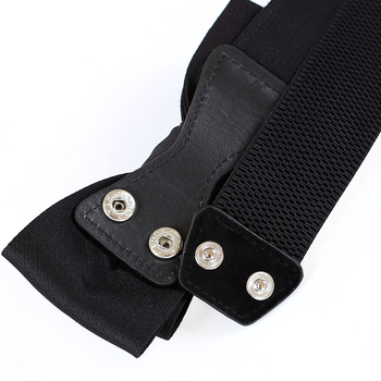 Elastični kaiš za haljine s mašnicom, umjetna koža, okrugla kopča, klik kopča, All-Match stil, za sve sezone