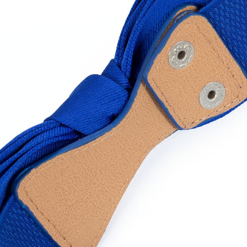 Elastični kaiš za haljine s mašnicom, umjetna koža, okrugla kopča, klik kopča, All-Match stil, za sve sezone