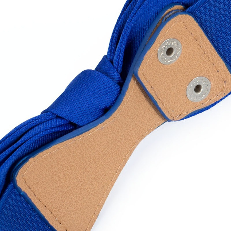 Elastični kaiš za haljine s mašnicom, umjetna koža, okrugla kopča, klik kopča, All-Match stil, za sve sezone