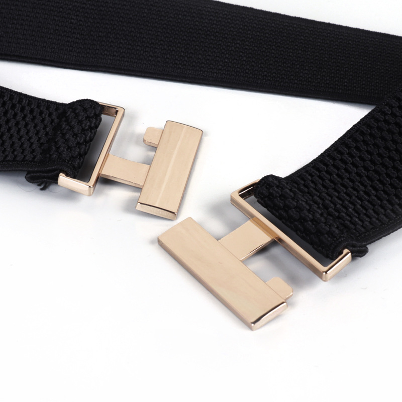 Еластичен колан за рокля с катарама от сплав, ширина 2–4 см, закопчаване с катарама, електроплакиран завършек