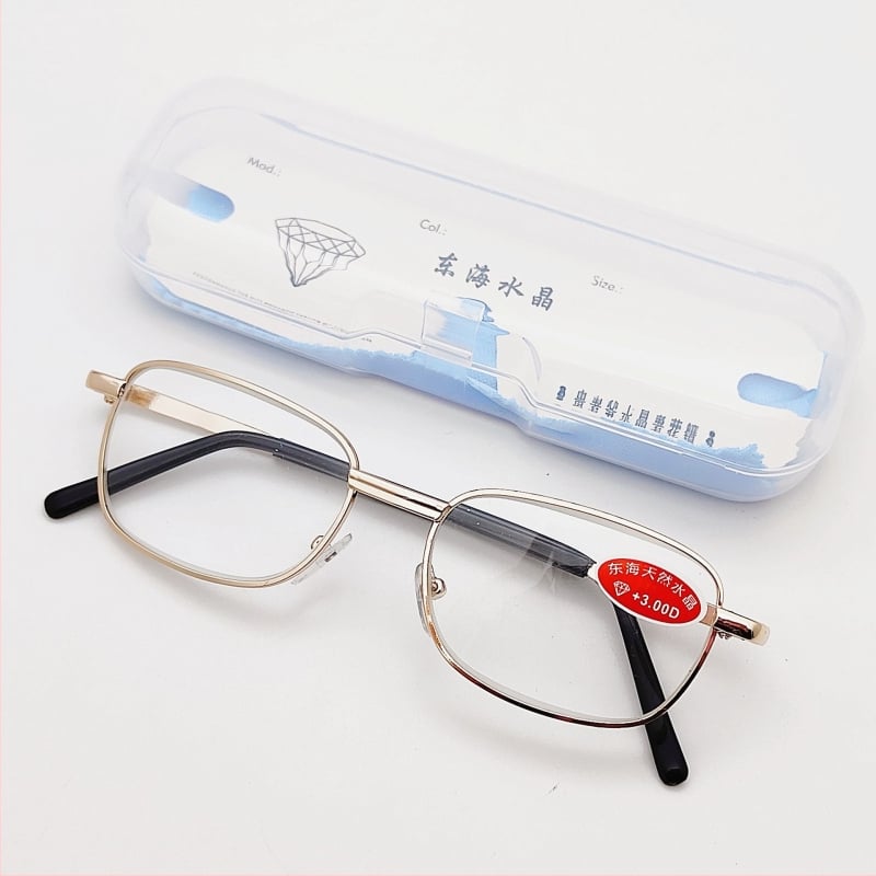 Очила за четене, метална рамка, стъклени лещи, пълна рамка, за лица с малък размер, възрастни мъже, бизнес стил