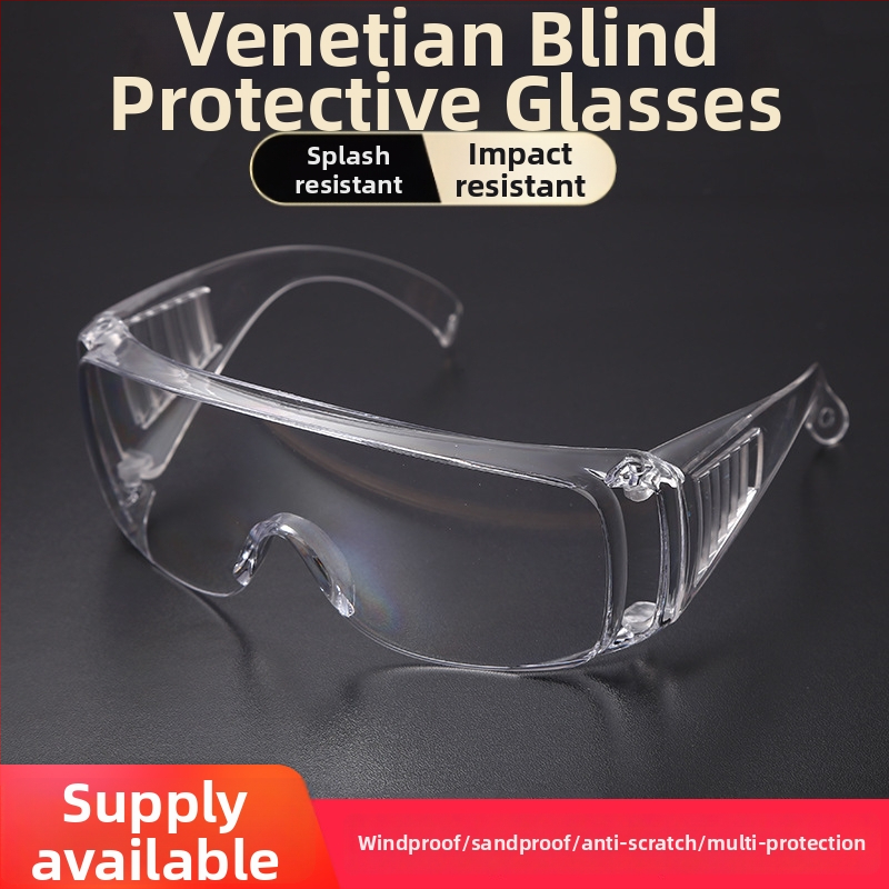 Laboratorijas aizsargbrilles, PC materiāls, modelis Blinds, EN166 CEZ87.1, acu aizsardzība, izturība pret triecieniem