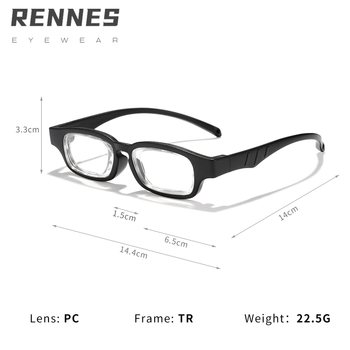 Очила за четене с All-in-One регулиране на фокуса +100 до +400, защита от синя светлина, TR90 квадратни рамки, пълна рамка за възрастни