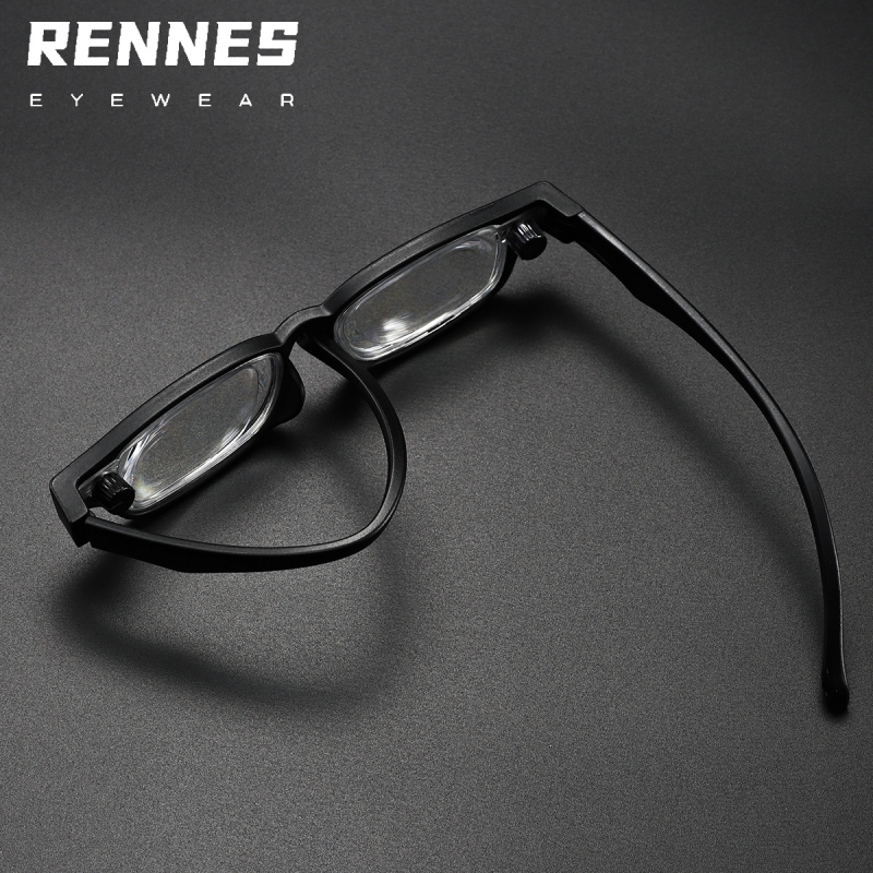 Очила за четене с All-in-One регулиране на фокуса +100 до +400, защита от синя светлина, TR90 квадратни рамки, пълна рамка за възрастни