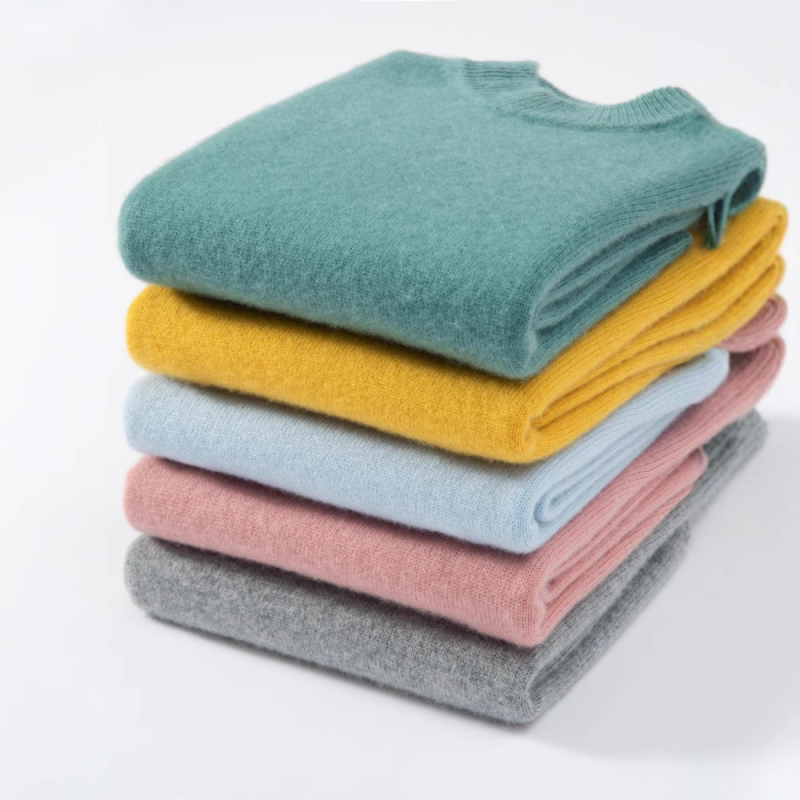 Dječji kašmir pulover, debeli pleteni, okrugli izrez, dugi rukavi, minimalistički stil