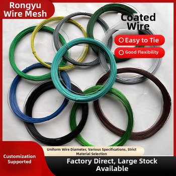 Dārza plastmasas pārklājuma tērauda stiepļu saišanai — zems oglekļa tērauds; vienkāršs vērpums; pa labi vērpts; augsta izturība vilces spēkā; piemērota augu saistīšanai, sietiem un amatniecībai.