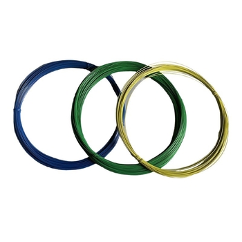 Dārza plastmasas pārklājuma tērauda stiepļu saišanai — zems oglekļa tērauds; vienkāršs vērpums; pa labi vērpts; augsta izturība vilces spēkā; piemērota augu saistīšanai, sietiem un amatniecībai.