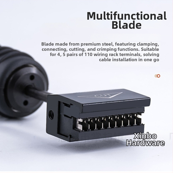 Penkių porų kabelių pjovimo įrankis 110 tipo telefono skirstymo plokštei, su vielų perforavimo įrankiu — atsparus dilimui, aukšto anglies plienas