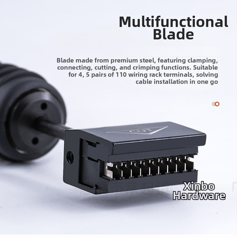 Piecu pāru kabelu šķērējs 110. tipa telefona sadales paneļam ar vadu caurduršanas instrumentu — nodilumizturīgs, augsta oglekļa tērauds