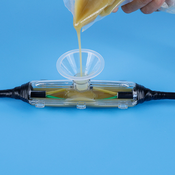 Sikam cutie de conexiuni impermeabilă, cu acces drept pentru cabluri subterane, umplută cu adeziv, etanșă la exterior