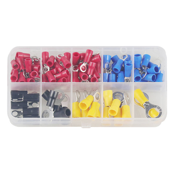 102 kom. kutija kružnih izoliranih krimp konektora, hladno presovani, završeci od mesinga s tinom