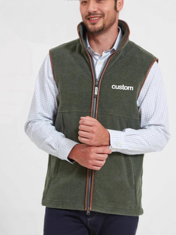 Мъжка жилетка с висока яка от флисов плат, дебела, с цип, странични джобове