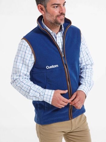 Мъжка жилетка с висока яка от флисов плат, дебела, с цип, странични джобове