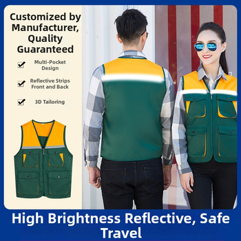 Инструментална работна жилетка с контрастен дизайн, памук 99%, подплата акрил, цип, патч джобове