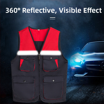 Инструментална работна жилетка с контрастен дизайн, памук 99%, подплата акрил, цип, патч джобове