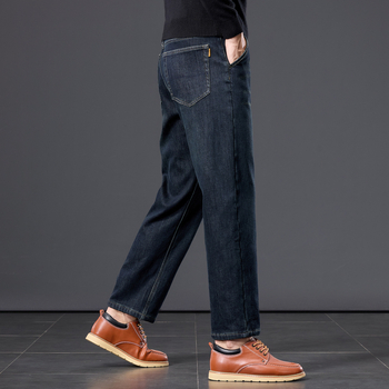 Τζιν με επένδυση φλίς, ίσια γραμμή, χαμηλή μέση, φερμουάρ