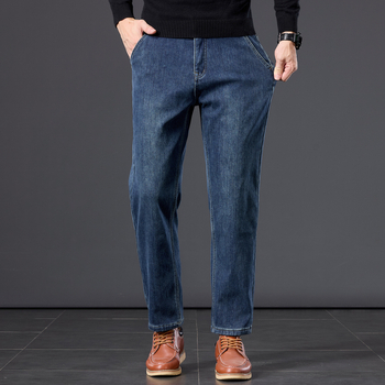 Τζιν με επένδυση φλίς, ίσια γραμμή, χαμηλή μέση, φερμουάρ