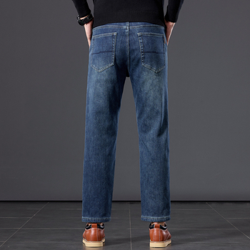 Τζιν με επένδυση φλίς, ίσια γραμμή, χαμηλή μέση, φερμουάρ