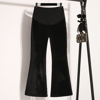 Nėščiosioms velūro kelnės, auksinio velūro audinys, 95% velūro sudėtis, pėdkelnių tipo kirpimas, kelnių ilgis, pavasario-rudens-žiemos sezonams