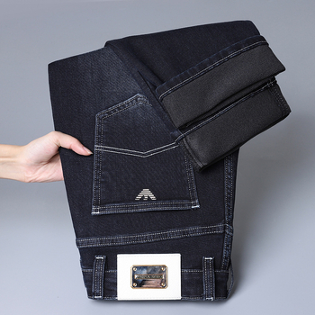 Αντρικά τζιν ίσια γραμμή, μεσαία μέση, denim 92% βαμβάκι, παχυνόμενο ύφασμα, φερμουάρ