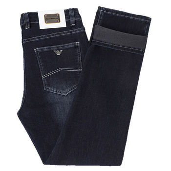 Αντρικά τζιν ίσια γραμμή, μεσαία μέση, denim 92% βαμβάκι, παχυνόμενο ύφασμα, φερμουάρ