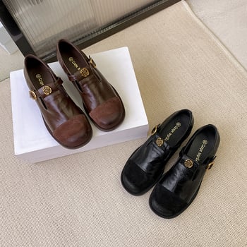 Loaferi od teleće kože s okruglim vrhom, srednjom visinom pete 3–5 cm, gumenom potplatom, podstava od svinjske kože