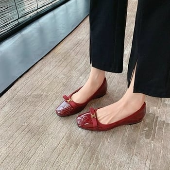 Crape Myrtle ženske ravne cipele, gornji materijal: prava koža, okrugli vrh, skriveno 3 cm povećanje visine, gumeni potplat