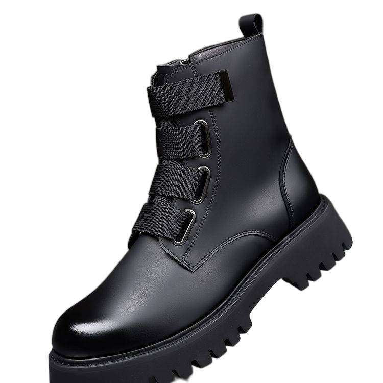 Muške kožne Martin čizme, visoko krojenje, zimska podstava od ovčje kože, vulkanizirana gumena potplat, zatvaranje kopčom