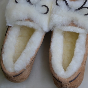 Γυναικείες Μοκασίνες-Μποτάκια Χιονιού με Φιόγκο – Slip-on, Εσωτερική επένδυση από μαλλί, Πέλτα από μαλλί προβάτων, Καουτσούκ σόλα, Χαμηλό ύψος