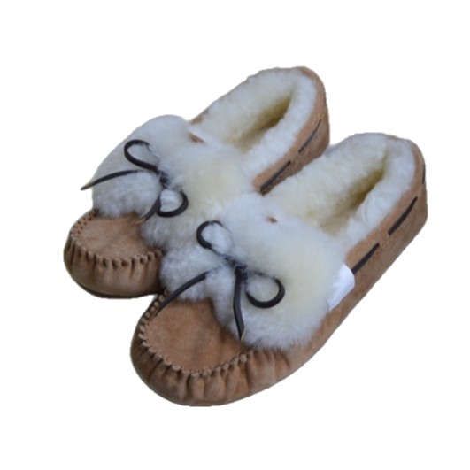 Γυναικείες Μοκασίνες-Μποτάκια Χιονιού με Φιόγκο – Slip-on, Εσωτερική επένδυση από μαλλί, Πέλτα από μαλλί προβάτων, Καουτσούκ σόλα, Χαμηλό ύψος