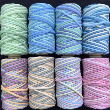 Βαμβακερό σχοινί για DIY κατασκευές με εκτυπωμένη επεξεργασία, προσαρμοζόμενο μακραμέ κορδόνι για βραχιόλια και λουριά τσαντών