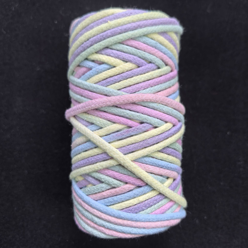 Βαμβακερό σχοινί για DIY κατασκευές με εκτυπωμένη επεξεργασία, προσαρμοζόμενο μακραμέ κορδόνι για βραχιόλια και λουριά τσαντών