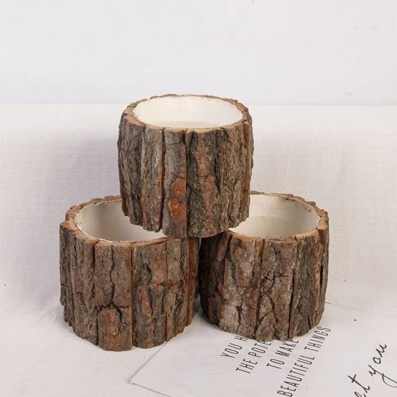 Саксия за цветя от изкуствена кора – дишаща, биоразградима, здрава и издръжлива, спестява вода, за бюро, пасторален стил