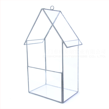 Стъклена саксия за сукуленти с мъхов мини ландшафт – прозрачен, здрав и устойчив на корозия; подходяща за стенен, настолен и подов монтаж