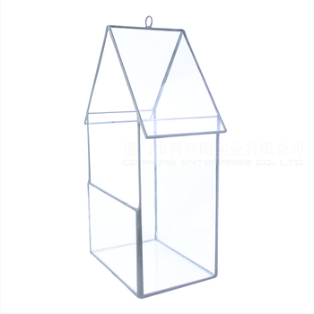 Стъклена саксия за сукуленти с мъхов мини ландшафт – прозрачен, здрав и устойчив на корозия; подходяща за стенен, настолен и подов монтаж