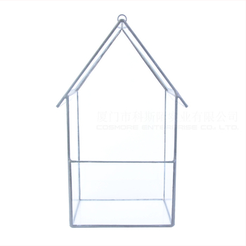 Стъклена саксия за сукуленти с мъхов мини ландшафт – прозрачен, здрав и устойчив на корозия; подходяща за стенен, настолен и подов монтаж